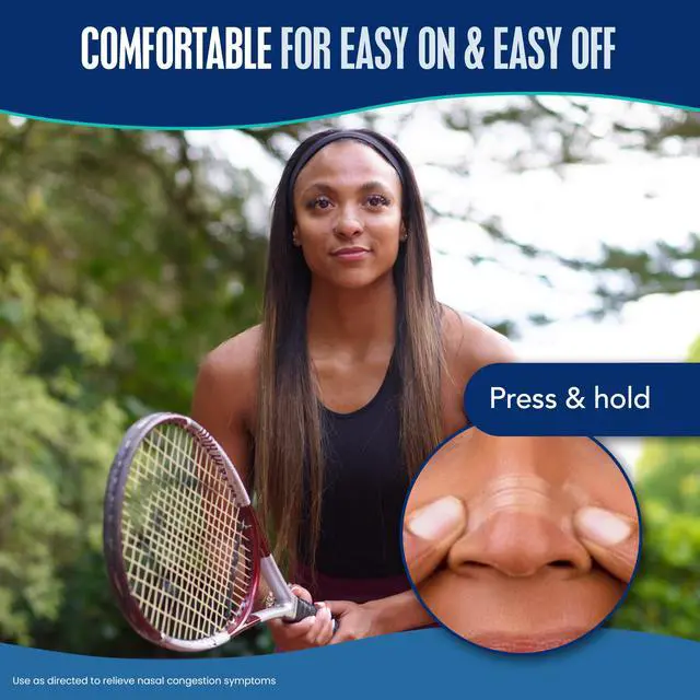 Alt view image 6 of 7 - Breathe Right Nasal Strips | Extra Strength | Clear Nasal Strips | For Sensitive Skin | Help Stop Snoring | Drug-Free Snoring Solution & Nasal Congestion Relief Caused by Colds & Allergies | 26 Count
