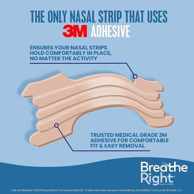 Alt view image 5 of 7 - Breathe Right Nasal Strips, Extra Strength Tan Nose Strips, Drug-Free Nasal Congestion Relief for Better Breathing, Help Relieve Snoring, Caused by Colds & Allergies, Deviated Septum, 26ct