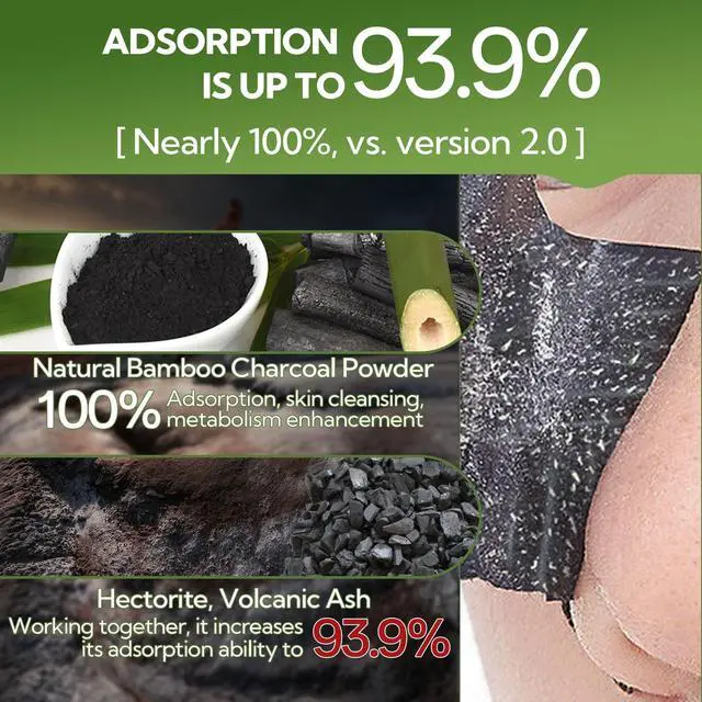 Alt view image 3 of 7 - LANBENA Upgraded 2.0 Bamboo Charcoal Blackhead Remover Mask, 60 pcs Nose Strips, Peel off Face Mask Pore Whiteheads Cleanser Strawberry Nose Purifying, Deep Cleansing for All Skin Types, 30g/1.05oz