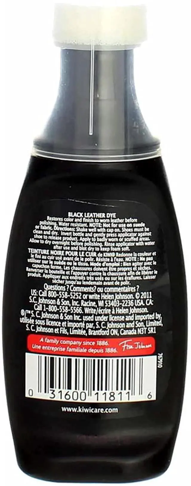 Alt view image 3 of 5 - KIWI Leather Dye Restorer | For Shoes, Boots, Furniture, Jacket, Briefcase and More | Black | Includes Sponge Applicator