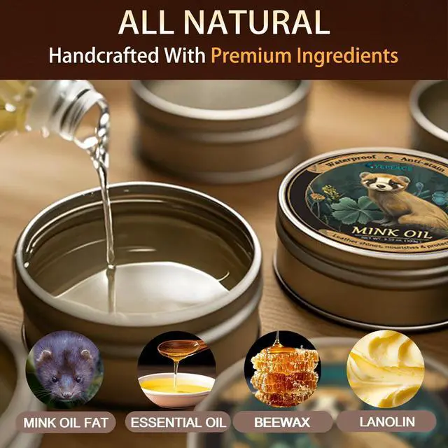 Alt view image 3 of 7 - yepeace Mink Oil for Leather Boots, 3-Piece Leather Conditioner Kit with Horsehair Brush and Microfiber Cloth, 3.53 oz Leather Cleaner and Conditioner for Shoes, Bags and Saddles