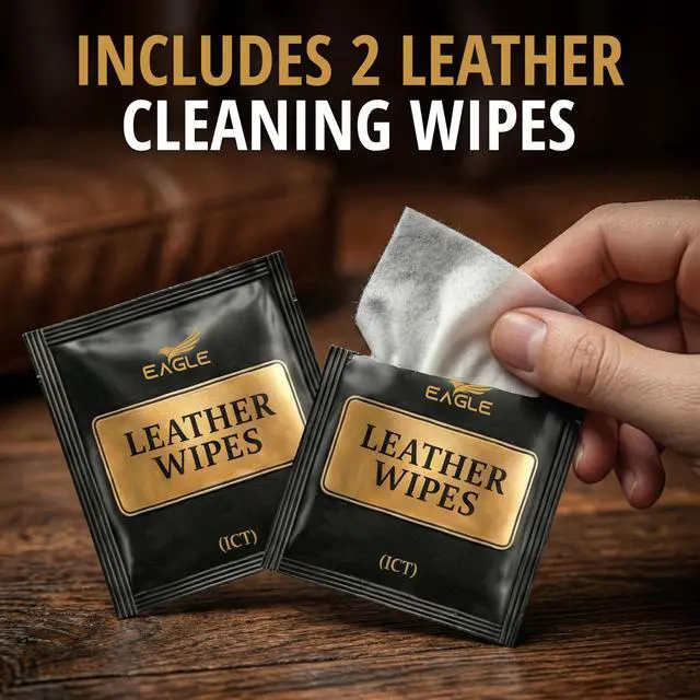Alt view image 3 of 7 - Eagle Black Liquid Shoe Polish for Shoes & Boots - Instant Shine Leather Polish with Built-In Sponge Applicator & 2 Cleaning Wipes | Cleans, Conditions & Restores Shine in Seconds