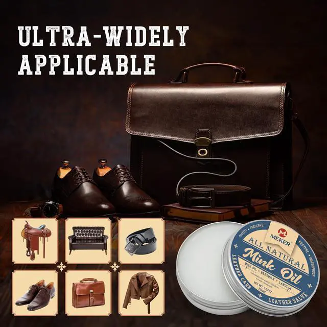 Alt view image 4 of 7 - MEKER Mink Oil, Mink Oil for Leather Boots, All-Natural Leather Conditioner with Sponge, Restore Shoes, Jackets, Hats, Baseball Gloves, Saddles and Harnesses, 3.52oz