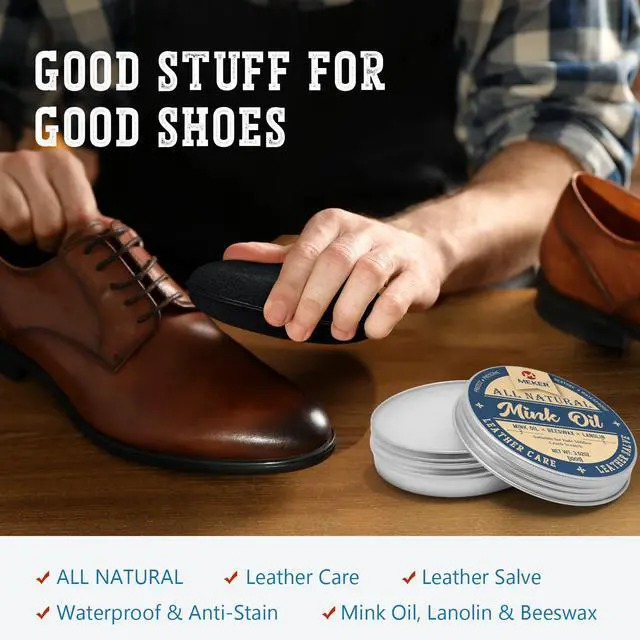 Alt view image 6 of 7 - MEKER Mink Oil, Mink Oil for Leather Boots, All-Natural Leather Conditioner with Sponge, Restore Shoes, Jackets, Hats, Baseball Gloves, Saddles and Harnesses, 3.52oz