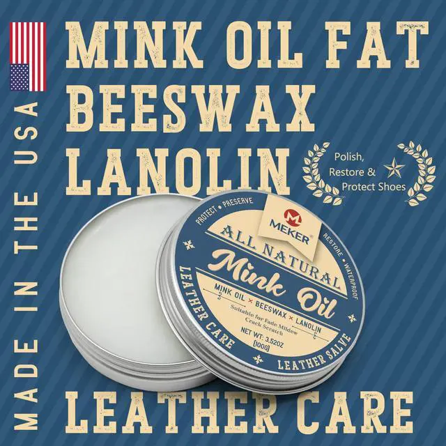 Alt view image 7 of 7 - MEKER Mink Oil, Mink Oil for Leather Boots, All-Natural Leather Conditioner with Sponge, Restore Shoes, Jackets, Hats, Baseball Gloves, Saddles and Harnesses, 3.52oz