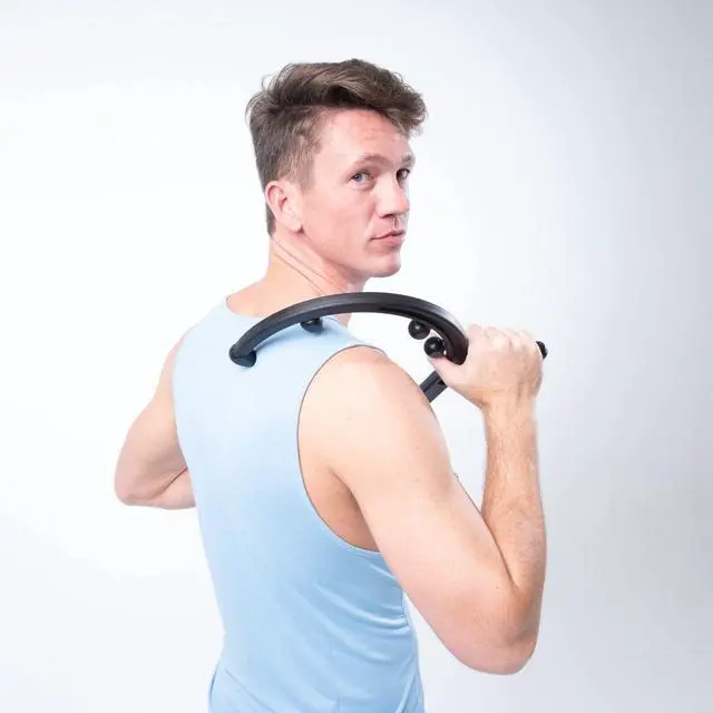 Alt view image 2 of 6 - Body Back Buddy Classic USA Made FSA Eligible Handheld Massage Cane - Full Body Trigger Point Tool for Deep Tissue Pain Relief - Dual Hooks for Back, Shoulder, Neck - Manual Back Massager (2.0 Black)