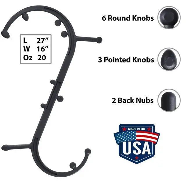 Alt view image 4 of 6 - Body Back Buddy Classic USA Made FSA Eligible Handheld Massage Cane - Full Body Trigger Point Tool for Deep Tissue Pain Relief - Dual Hooks for Back, Shoulder, Neck - Manual Back Massager (2.0 Black)