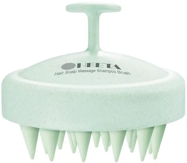 Main image of HEETA Scalp Massager Hair Growth, Soft Silicone Scalp Scrubber Shampoo Brush for Exfoliation, Dandruff Removal & Head Massage Stress Relax, Wet & Dry Use for Thick, Thin Hair Care, Wheat Straw Green