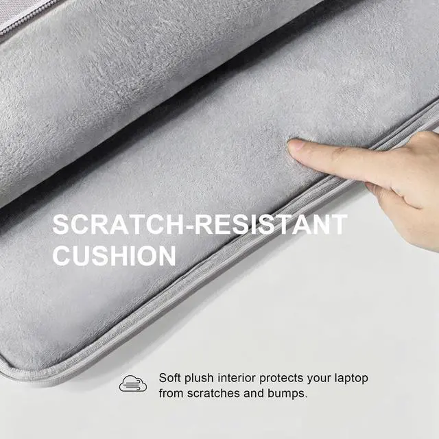 Alt view image 3 of 7 - Lacdo 13 inch Laptop Sleeve Case for 13 inch MacBook Air M5 A3449 (2026), M4 A3240 2025, M3 A3113, M2 A2681, M1 A2337 | 13" MacBook Neo A18 Pro A3404 (2026) | iPad Air/Pro 13 M5 Computer Bag, Gray