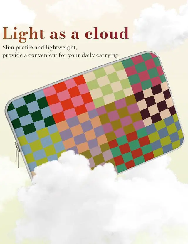 Alt view image 4 of 7 - iCasso Laptop Sleeve 13 inch for MacBook Air 13-13.6 inch, Cute Laptop case for MacBook Neo/Pro 13 inch, Slim Protective Travel Carrying Case Sleeve for 14 inch Chromebook, HP, Dell, Checker