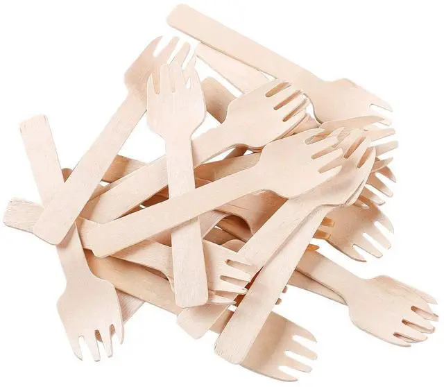 Main image of Gmark 1.5mm Extra-Thick Mini Wooden Sporks (4 Inch) - 100 Count Heavy Duty 2-in-1 Birch Wood Utensils - Sturdy No-Snap Small Fork-Spoon Combo for Appetizers & Desserts - Eco-Friendly GM1058A