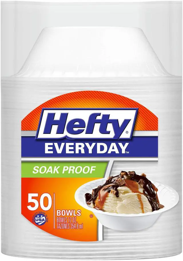 Main image of Hefty Everyday Soak-Proof Foam Bowls, 12 Ounce, 50 Count