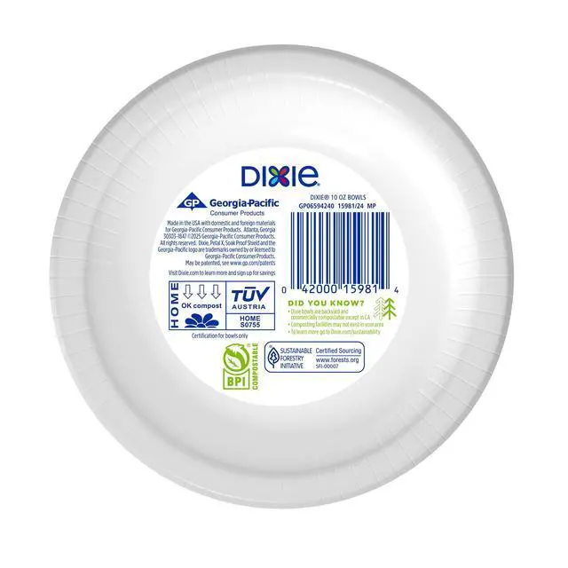 Alt view image 7 of 7 - Dixie Small Paper Bowls, 10 Oz, 72 Count, Microwave-Safe, Soak-Proof, Disposable Bowls Great For Snacks, Dessert, And Light Lunch Meals