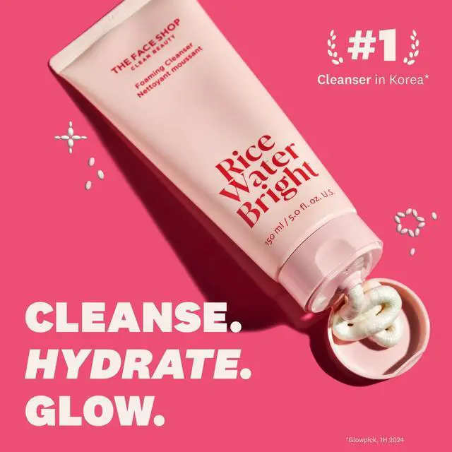 Alt view image 2 of 5 - Rice Water Bright Foaming Cleanser, Hydrating Korean Face Wash with Ceramides, Deep Pore Cleansing, All Skin Types, Gentle Skincare, Vegan, 5.0 fl. oz.