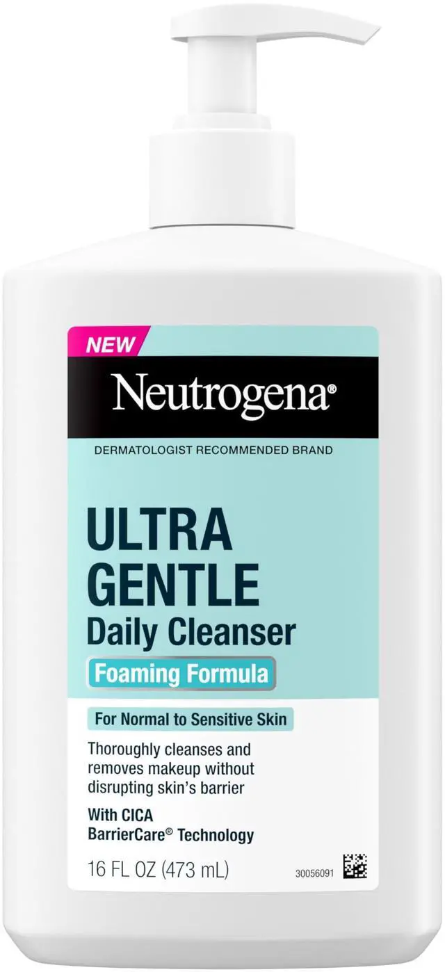 Main image of Ultra Gentle Foaming Facial Cleanser, Fragrance Free Hydrating Face Wash for Sensitive Skin, Daily Non Over Drying Makeup Remover, Hypoallergenic, Soap & Dye Free, Non-Comedogenic, 16 Fl Oz