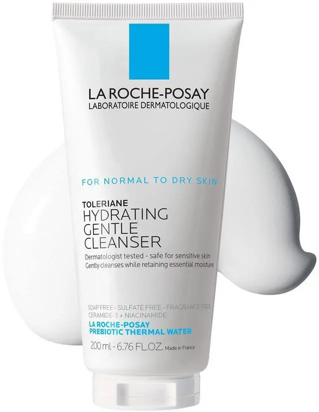 Main image of La Roche-Posay Toleriane Hydrating Gentle Facial Cleanser, Daily Face Wash with Ceramide and Niacinamide for Normal to Dry Sensitive Skin, Oil-Free, Fragrance Free