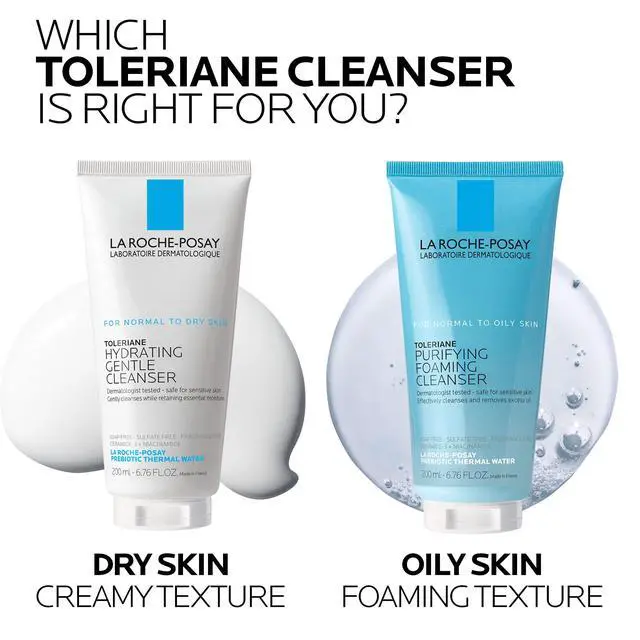 Alt view image 7 of 7 - La Roche-Posay Toleriane Hydrating Gentle Facial Cleanser, Daily Face Wash with Ceramide and Niacinamide for Normal to Dry Sensitive Skin, Oil-Free, Fragrance Free