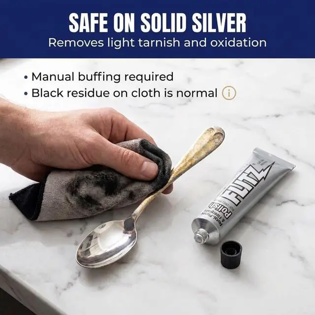 Alt view image 2 of 7 - Metal Polish Paste - 1.76oz USA-Made Silver Polish for Solid Chrome, Stainless Steel, & Aluminum - Non-Abrasive for Light Oxidation - Requires Manual Buffing - Not for Plated/Coated Surfaces (1 Pack)