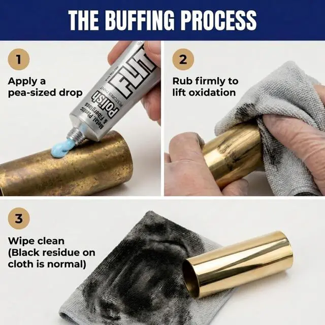 Alt view image 5 of 7 - Metal Polish Paste - 1.76oz USA-Made Silver Polish for Solid Chrome, Stainless Steel, & Aluminum - Non-Abrasive for Light Oxidation - Requires Manual Buffing - Not for Plated/Coated Surfaces (1 Pack)