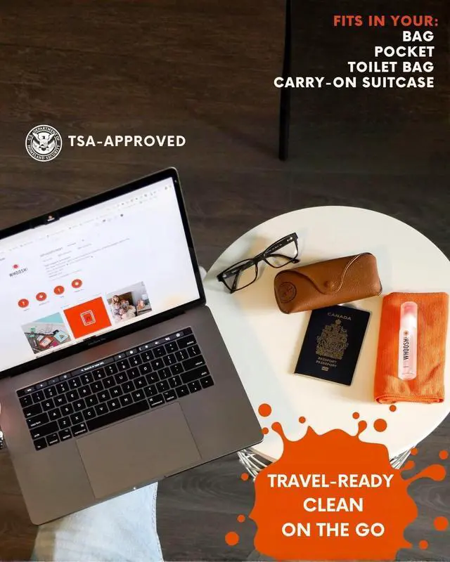 Alt view image 3 of 7 - WHOOSH! Screen Shine Go - 1 fl oz Refillable Screen Cleaner Kit with Microfiber Cloth for MacBook, Phone, iPad & Eyeglasses - Powerful Streak-Free Cleaning - Pocket-Sized, TSA-Approved for Travel