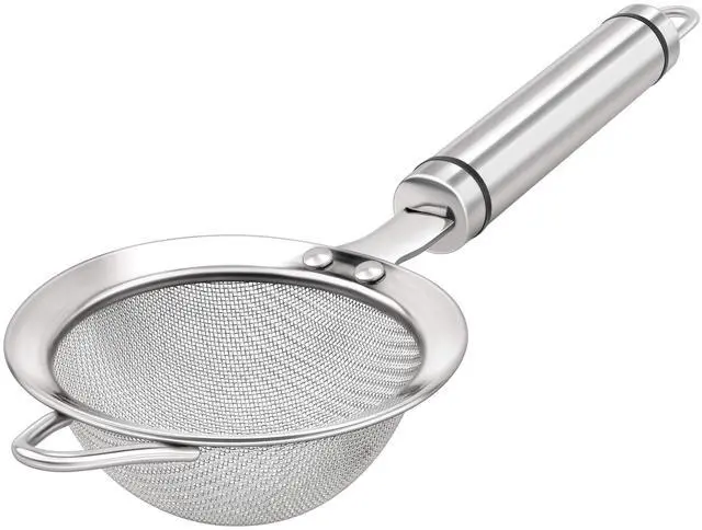 Main image of AOWOTO 3.35inch 304 Stainless Steel Fine Mesh Strainers for Kitchen, Colander-Skimmer with Handle, Metal Sieve Sifters for Food, Rice, Oil, Noodles, Fruits, Vegetable, Tea Strainer