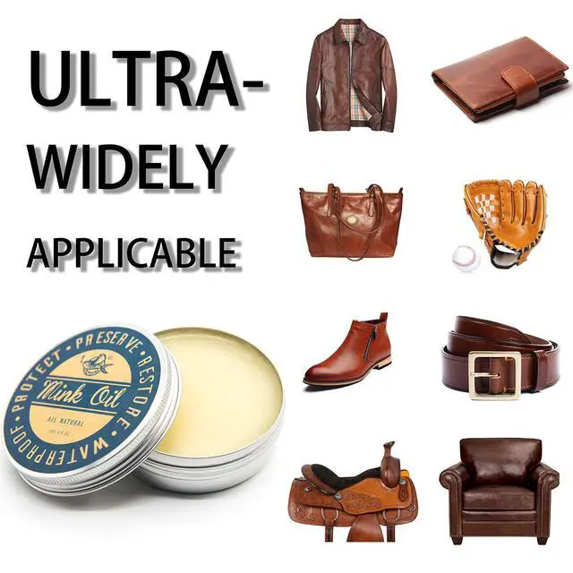 Alt view image 4 of 7 - Mink Oil for Leather Boots, Leather Conditioner and Cleaner 3.52oz-Waterproof Soften and Restore Shoes,Saddles,Jackets,Purses,Gloves and Vinyl
