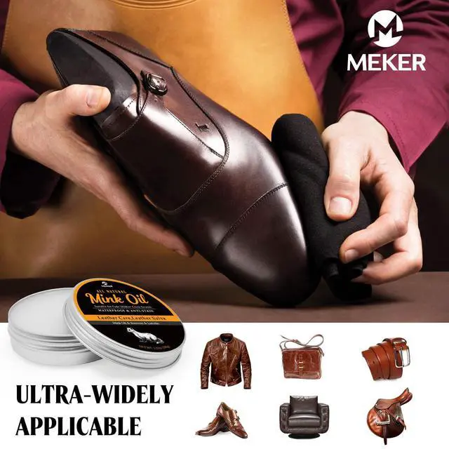 Alt view image 3 of 7 - MEKER Mink Oil for Leather Boots, Leather Conditioner and Cleaner 3.52 oz-All-Natural Waterproof Soften and Restore Shoes