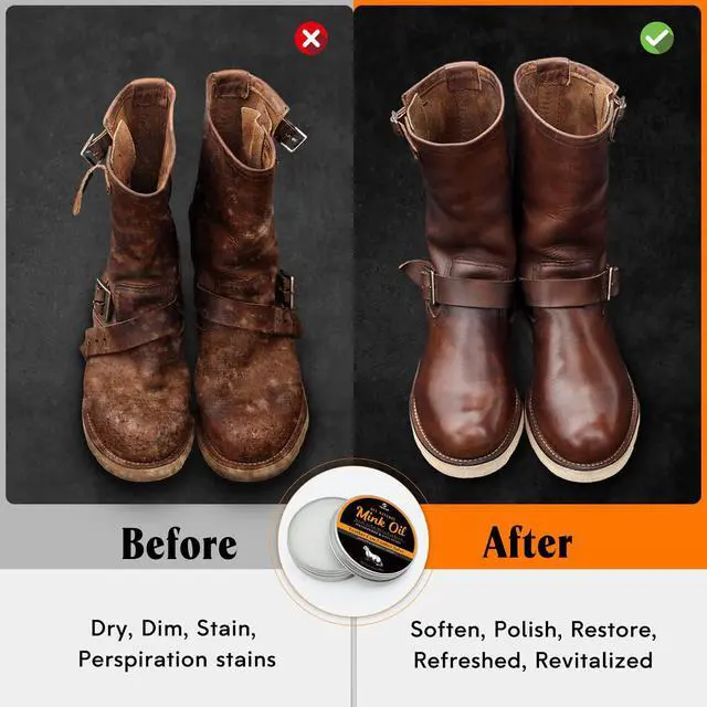 Alt view image 4 of 7 - MEKER Mink Oil for Leather Boots, Leather Conditioner and Cleaner 3.52 oz-All-Natural Waterproof Soften and Restore Shoes