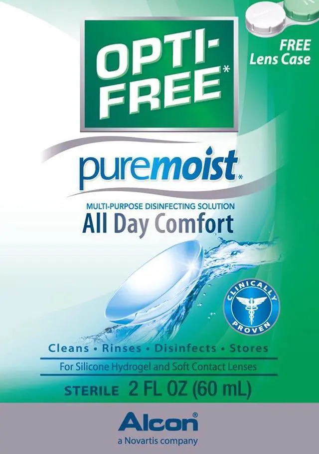 Alt view image 2 of 5 - Opti-Free Puremoist Multi-Purpose Contact Lens Cleaning and Disinfecting Solution with Lens Case, 2 Fl Oz (Pack of 1)