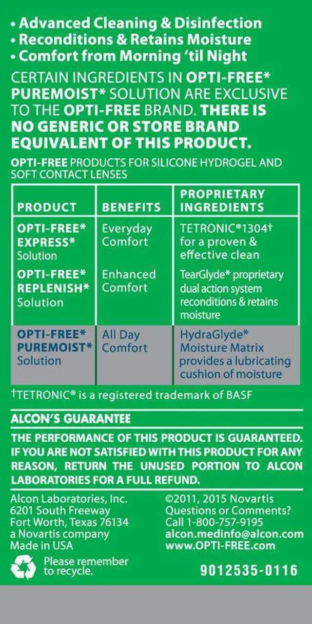 Alt view image 3 of 5 - Opti-Free Puremoist Multi-Purpose Contact Lens Cleaning and Disinfecting Solution with Lens Case, 2 Fl Oz (Pack of 1)