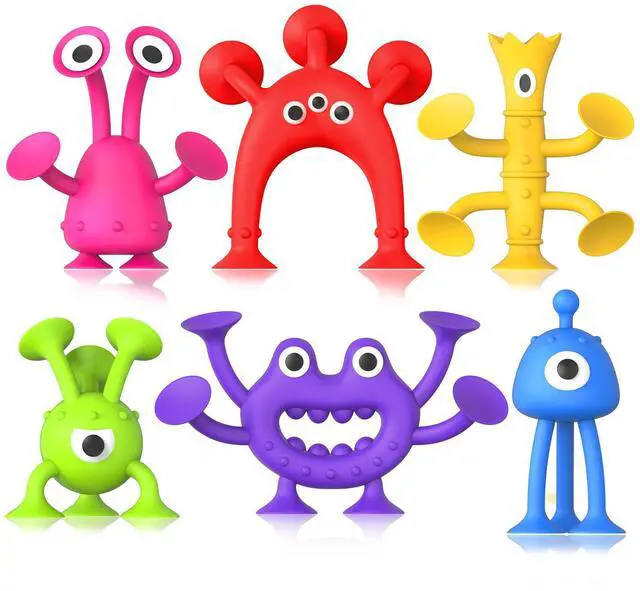 Main image of Baby Bath Toys Suction Toy: No Hole Bath Toy for Baby Toddlers - Kids Mini Sensory Fidget Suction Cup Toys for Boys Girls - Window Building Toy Road Trip Travel Essentials for Kids Gifts (Ages 3+)