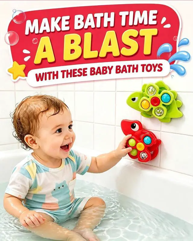 Alt view image 7 of 7 - Givzan 3PCS Dinosaur Suction Cup Toys for 1 Year Old Boys Girls | Sensory Baby Bath Toys for Toddlers 1-3 | Infant Travel & Window Toys | Birthday