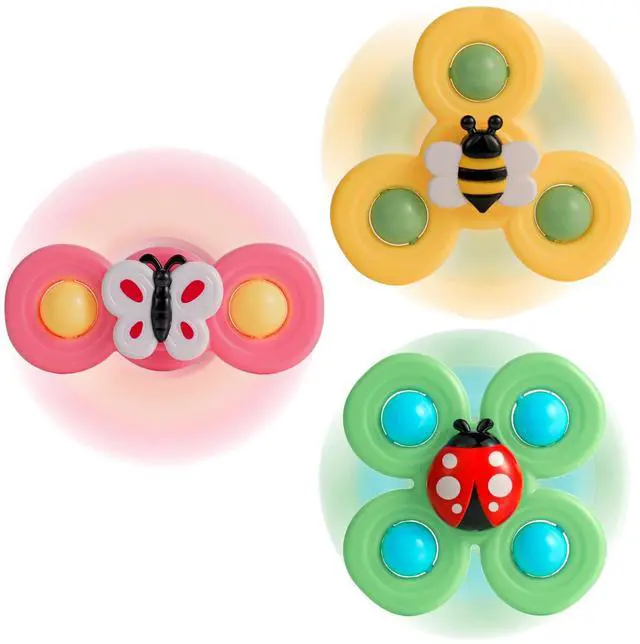 Main image of TGXLAK 3PCS Suction Cup Spinner Toys for Babies, Fidget Spinners Sensory Bath Toys 6 12 18 Months, Airplane Car Travel Essential 1-3 Year Old Boy Girl Birthday Gift for Baby