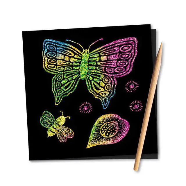 Alt view image 3 of 7 - Melissa & Doug Scratch Art Doodle Pad with 16 Scratch-Art Boards and Wooden Stylus - FSC Certified
