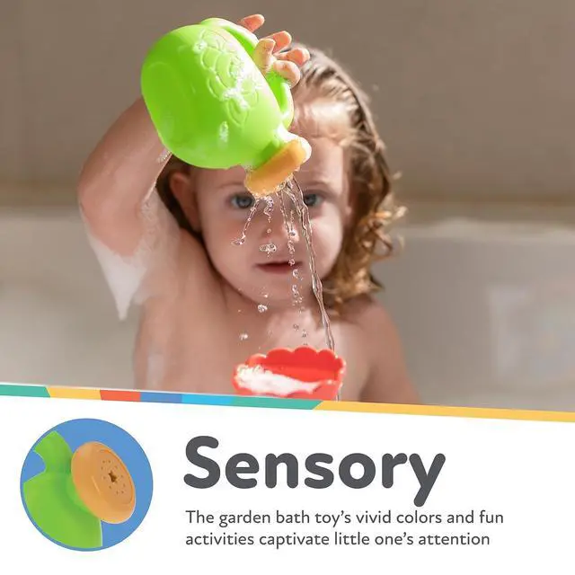 Alt view image 4 of 7 - Nuby Flow N' Grow Garden Bath Toy with Flower and Watering Can - Baby Bath Toy for Boys and Girls 18+ Months - Toddler Bath Suction Cup Toy Attaches to Shower Wall