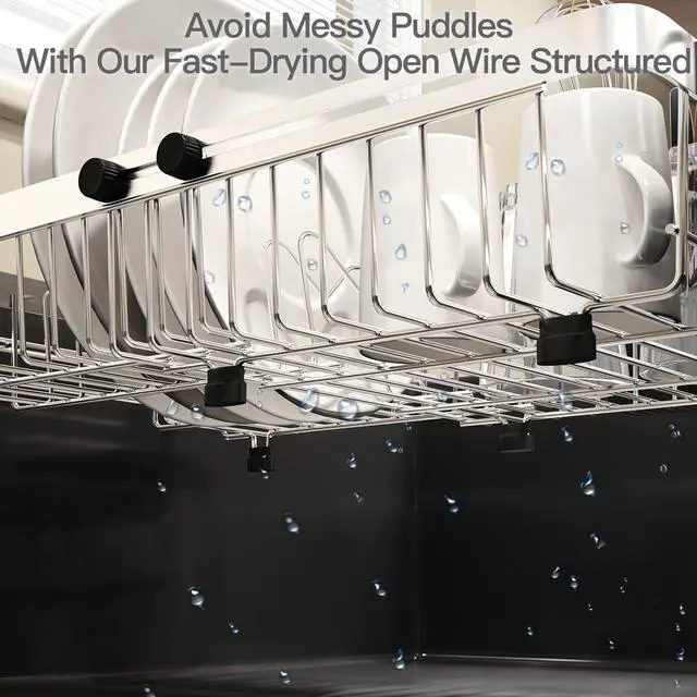 Alt view image 3 of 7 - Dish Drying Rack Over The Sink with Utensil Holder