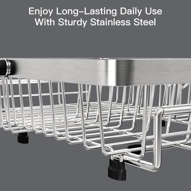 Alt view image 5 of 7 - Dish Drying Rack Over The Sink with Utensil Holder