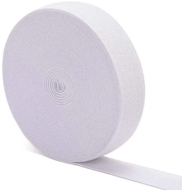 Main image of Elastic Bands for Sewing White 1 Inch 12 Yard High Elasticity Knit Spool Sewing Band for Waistbands Pants Clothes and Crafts DIY, Airisoer