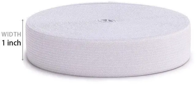Alt view image 4 of 7 - Elastic Bands for Sewing White 1 Inch 12 Yard High Elasticity Knit Spool Sewing Band for Waistbands Pants Clothes and Crafts DIY, Airisoer