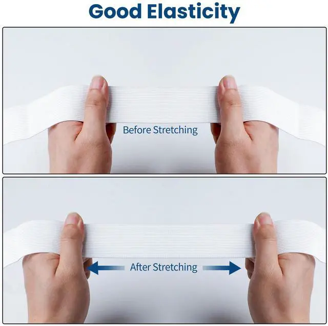 Alt view image 2 of 7 - Elastic Band for Sewing 1.5 Inch x 12 Yards, Soft Knit Elastic Band with High Elasticity for Waistbands, Pants, Sewing, Crafts & DIY, White