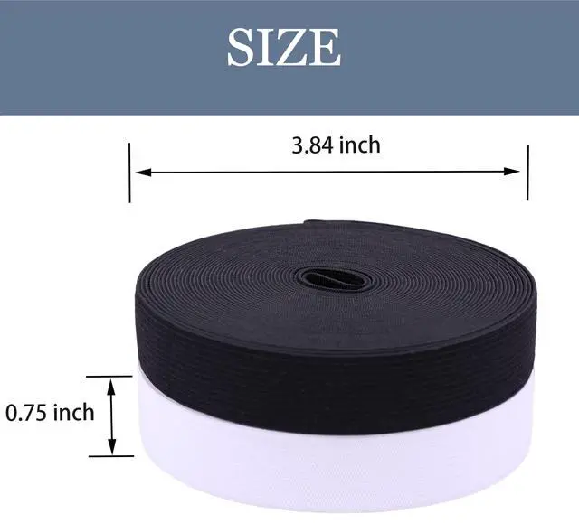 Alt view image 3 of 7 - XKDOUS Elastic Band for Sewing, 0.75 Inch 16 Yards 2 Roll Knit Bands for Sewing Waistband and Pants Waist, High Elasticity(8 Yard White, 8 Yard Black)
