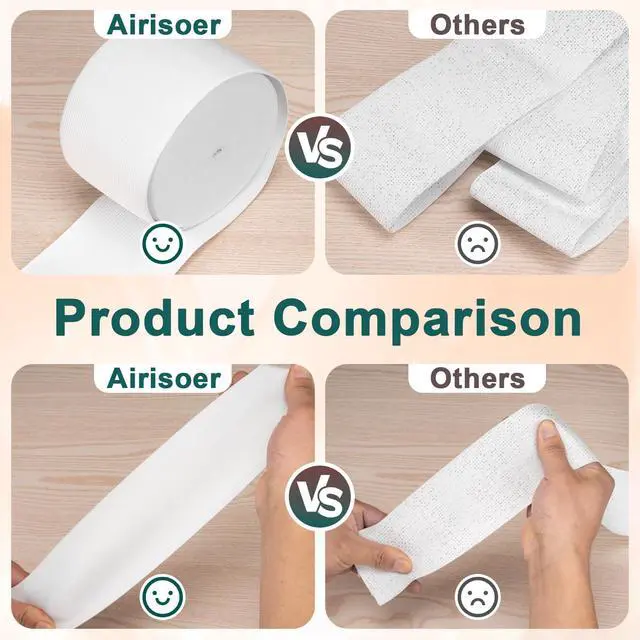 Alt view image 4 of 7 - Airisoer 3 Inch Elastic Band for Sewing, 12 Yard High Elasticity Sewing Elastic Bands for Waistbands Pants Clothes and Crafts DIY, White