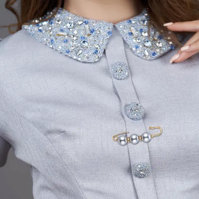 Alt view image 7 of 7 - 12 Pcs Pearl Brooch Pins 6 Styles Safety Pin for Women Girls Pant Waist Tightener Pins for Clothes Sweater Shawl Clips Pearl Rhinestones Brooches for Clothing Dress Scarves Cardigan Collar Jackets