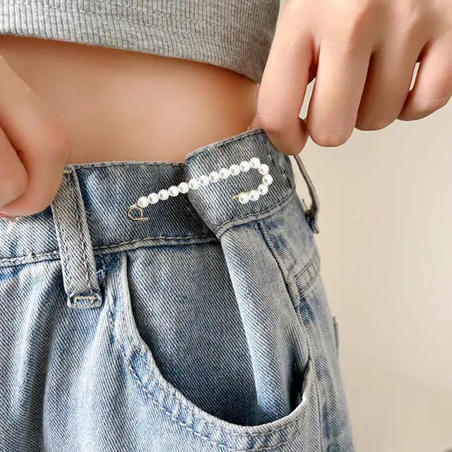Alt view image 6 of 6 - 12 PCS Sweater Shawl Clips Retro Sweater Shawl Clips Faux Crystal Pearl Brooch Pins for Women Costume Accessory, Waist Back Cincher for Cardigan Collar Dress Shirt Jeans