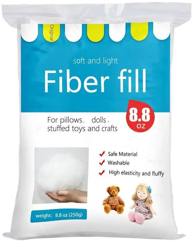 Main image of BUTUZE 250g/8.8oz Polyfill Stuffing Fiber Fill, (2.1oz-4.4lb) White Premium Fiberfill Stuffing for Craft, High Resilience Crochet Stuffing, Stuffing for Stuffed Animals, Cotton Batting, Recyclable