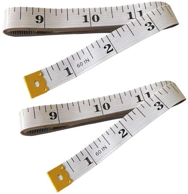 Main image of Soft Tape Measure Double Scale Measuring Tape Body Sewing Flexible Tailor Craft Vinyl Ruler for Weight Loss Medical Body Measurement, Has Centimetre Scale on Reverse Side (2pcs White-60 inch)