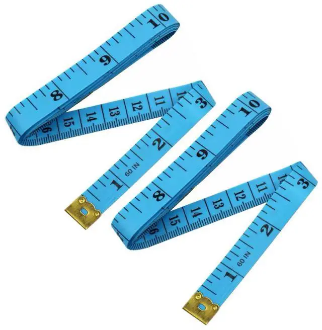 Main image of Soft Tape Measure Double Scale Measuring Tape Body Sewing Flexible Tailor Craft Vinyl Ruler for Weight Loss Medical Body Measurement, Has Centimetre Scale on Reverse Side (2pcs Blue -60 inch)