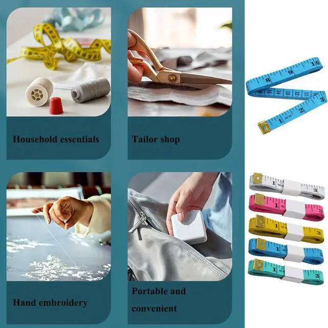 Alt view image 6 of 7 - Soft Tape Measure Double Scale Measuring Tape Body Sewing Flexible Tailor Craft Vinyl Ruler for Weight Loss Medical Body Measurement, Has Centimetre Scale on Reverse Side (2pcs Blue -60 inch)