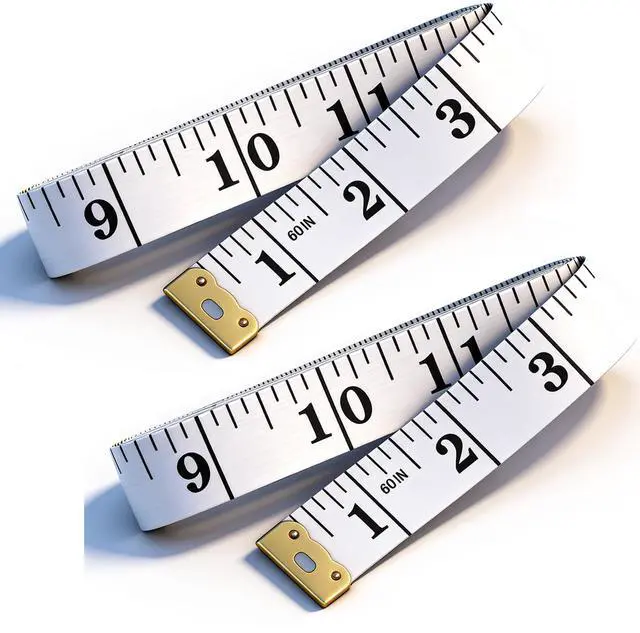 Main image of 2PCS Double-Sided Soft Tape Measure for Body Sewing & Weight Loss Flexible Vinyl Ruler with CM/Inch Scales, Tailor Craft Medical Body Measurement Tool (White) 60-inch