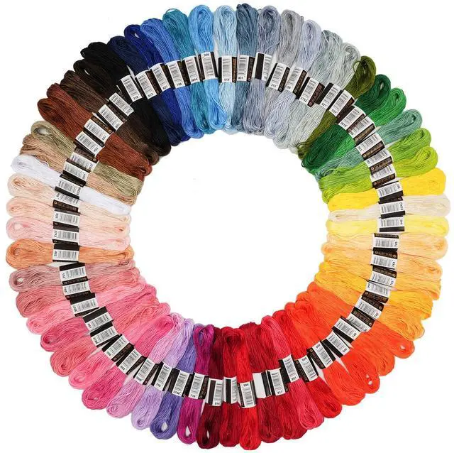 Main image of 70 Skeins Rainbow Color Embroidery Floss Friendship Bracelet String Cross Stitch Embroidery Thread Cotton Floss Bracelet Yarn, Craft Floss